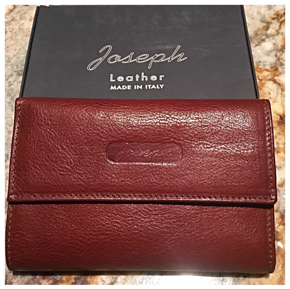 ITALIAN LEATHER BUSINESS TRI FOLD WALLET